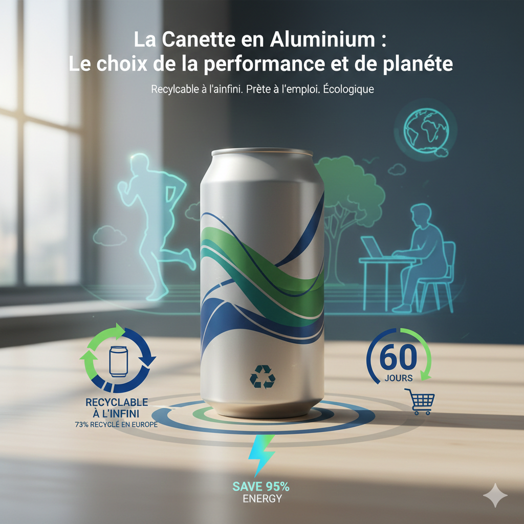 Canettes en aluminium qui montre le recyclable à l'infini de l'aluminium