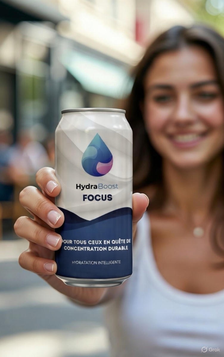 Femme qui montreuse canettes hydraboost focus